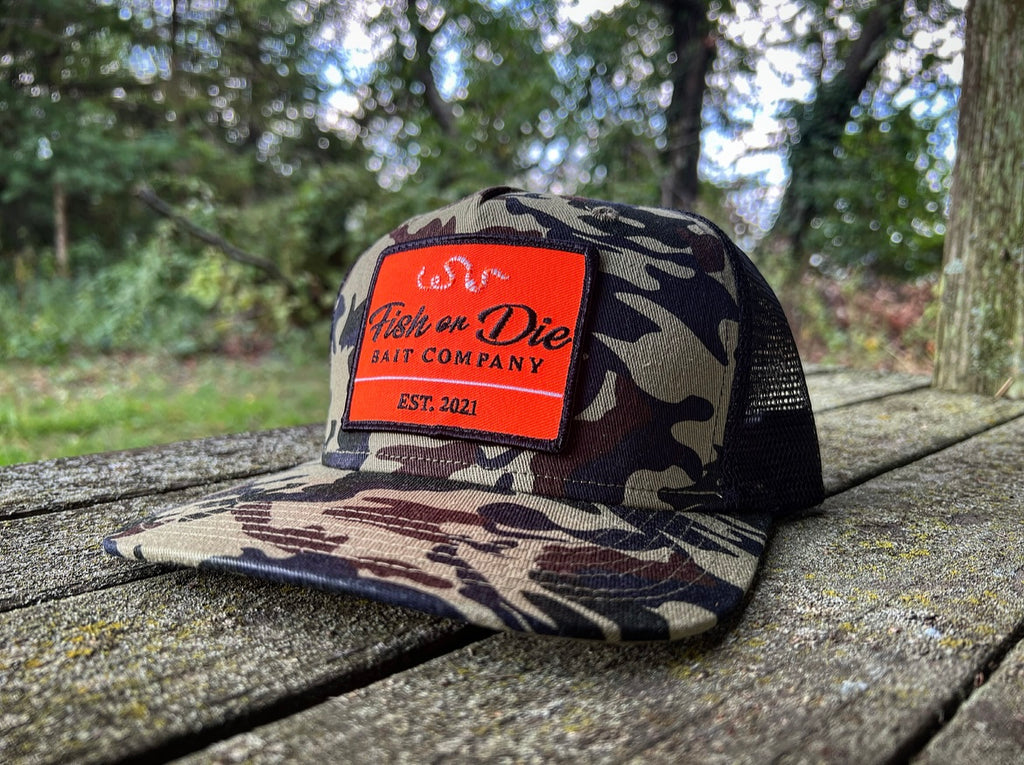 Old School Camo Hat – Fish or Die Bait Company